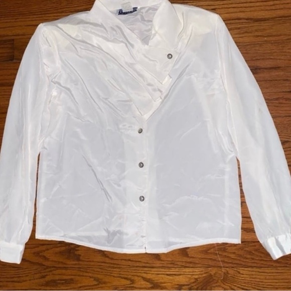 Vintage large bundle• lot of 10•Ladies silky long sleeved Secretary blouse Tops - Picture 13 of 13